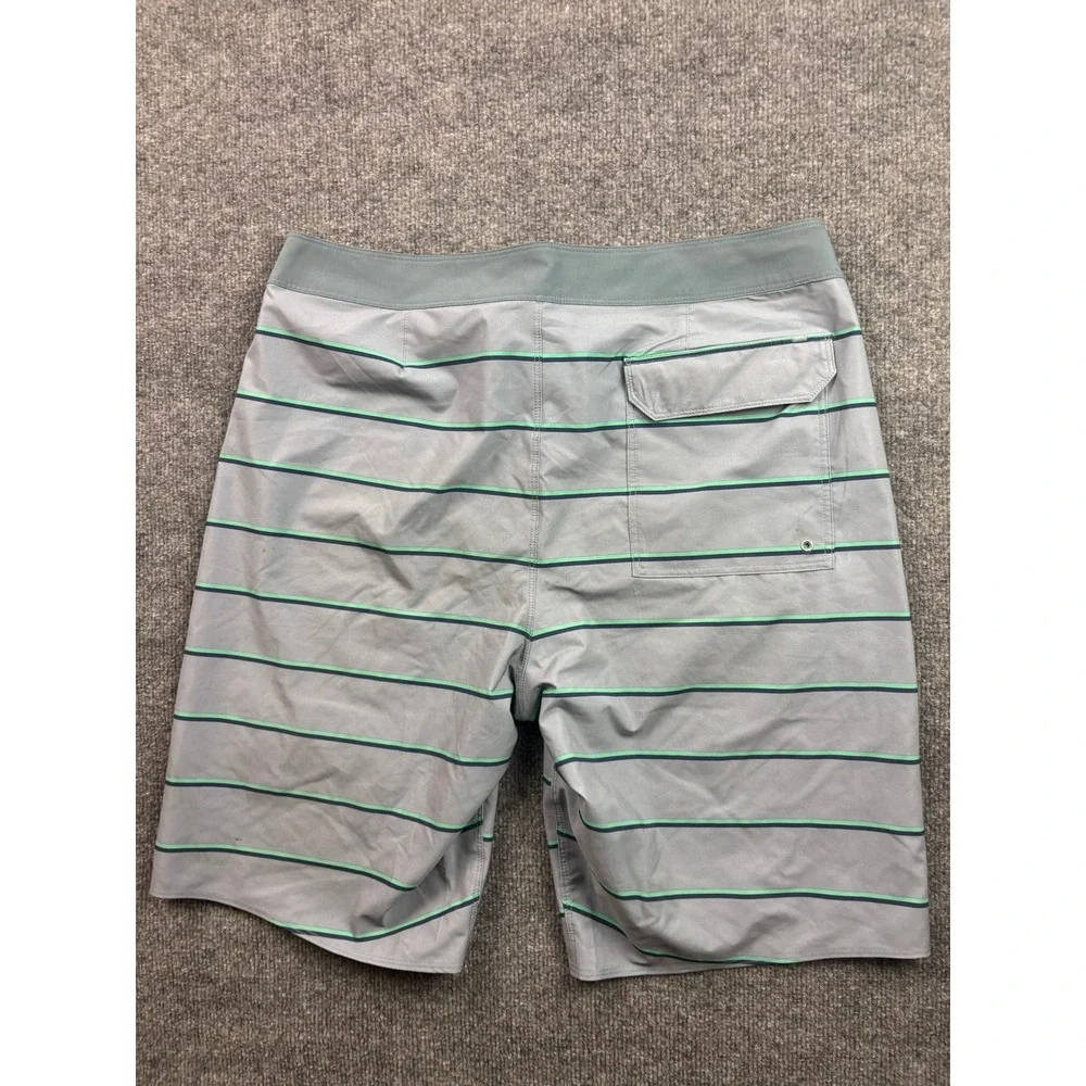 Patagonia Boardshorts Mens‎ 34 Grey Striped Hydro Series Recycled Swim Trunks